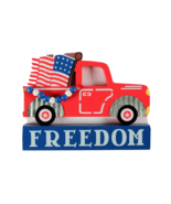 USA Patriotic Plaque Freedom Truck 9 X 7 Inches Wood - $15.88