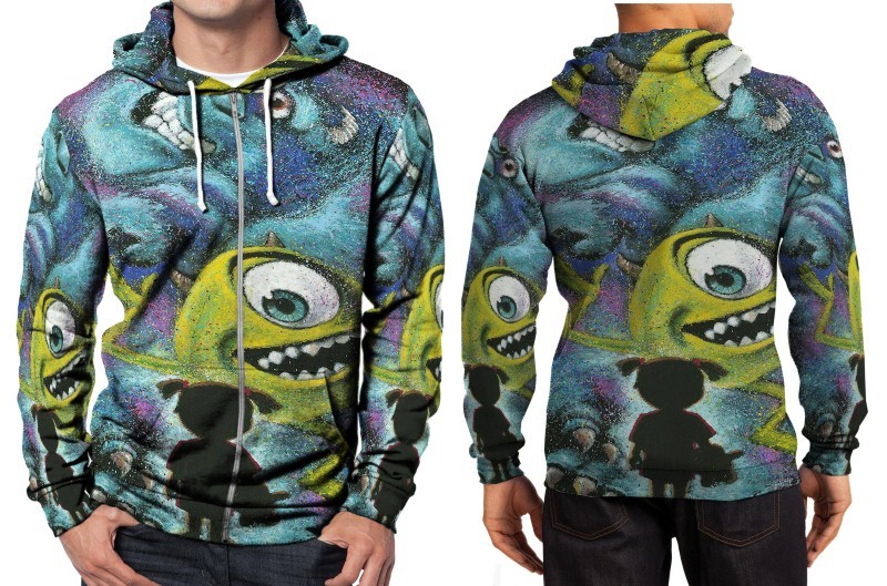  Monster  Inc  Boo Art Hoodie  Zipper Fullprint Men Hoodies  