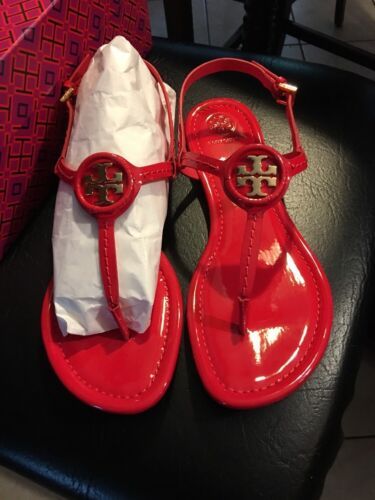 NIB Tory Burch Miller Sandal Square toe sweet tangerine size 7