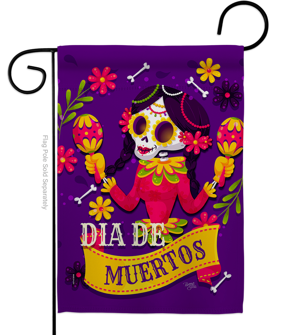 Lady Dia De Muertos - Impressions Decorative Garden Flag G162091-BO