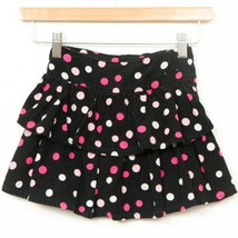 Gymboree Corduroy Skort 3 Girls Polka Dot Ruffles Black Pink Skirt Cotton - $11.74