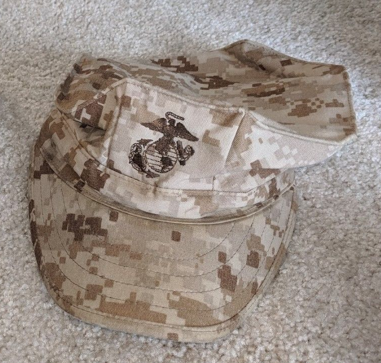 UNITED STATES MARINE CORPS LOGO EMBROIDERED DESERT TAN MILITARY HAT CAP