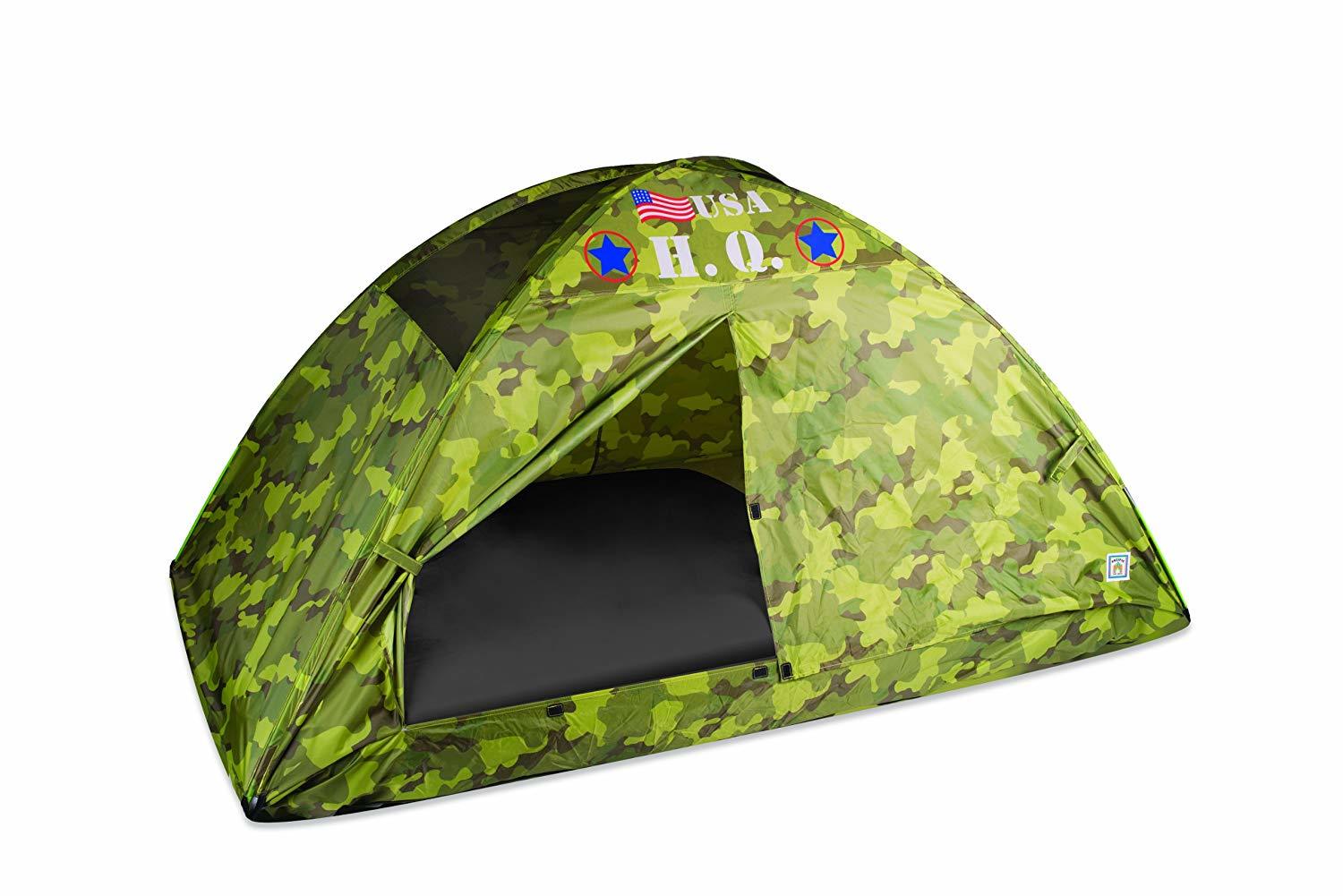 Pacific Play Tents Kids HQ Camouflage Bed Tent Playhouse Twin Size