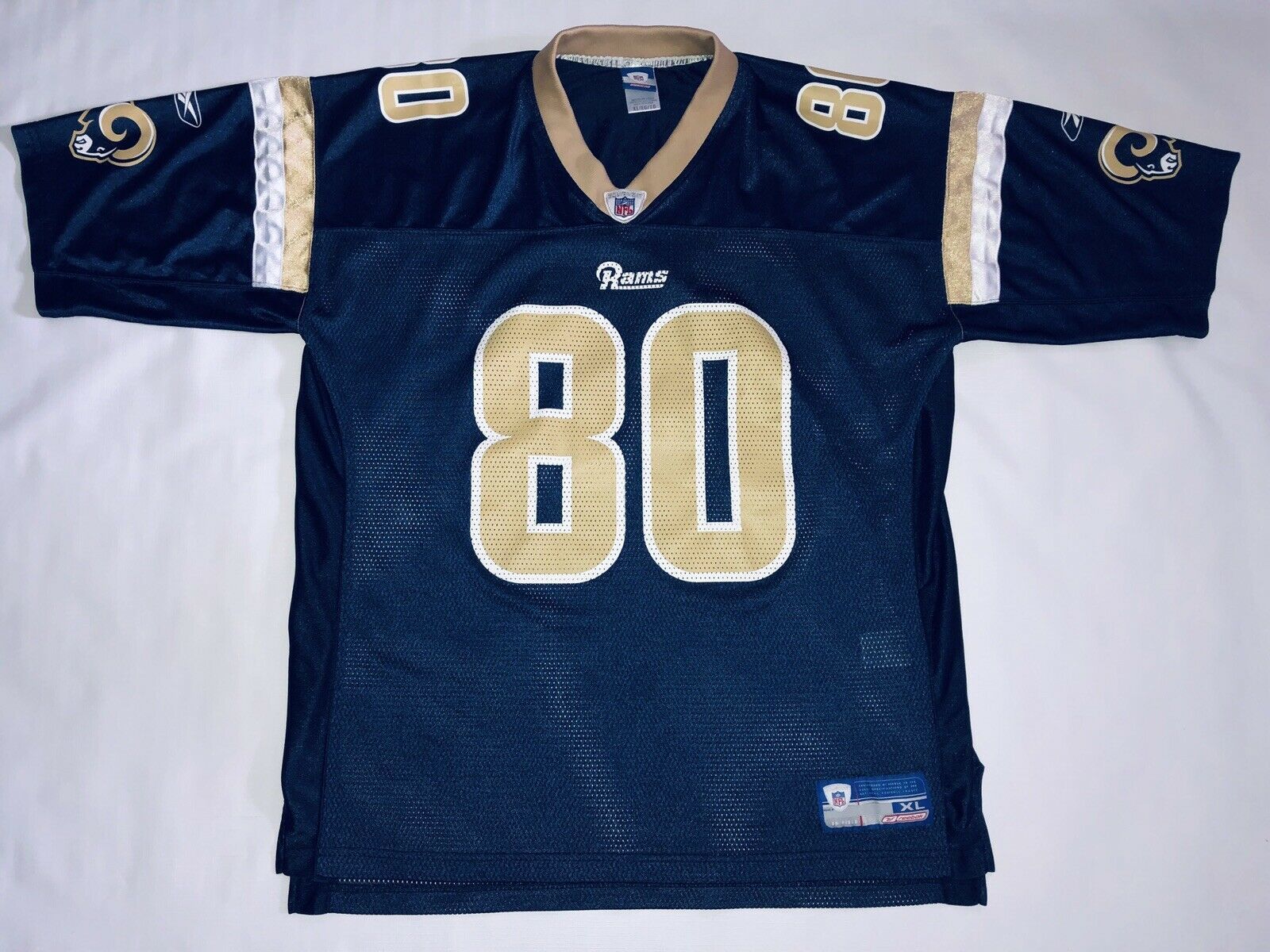 Isaac Bruce St. Louis Rams #80 Blue Nylon Reebok NFL Football Jersey ...