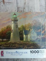 THOMAS KINKADE Painter Of Light 1000 Piece Puzzle w/ old house & lighthouse - $15.99