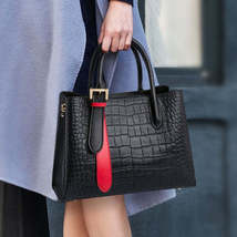 Genuine Leather Women Handbags Luxury Shoulder Bags Crocodile Purses Cow... - $136.90