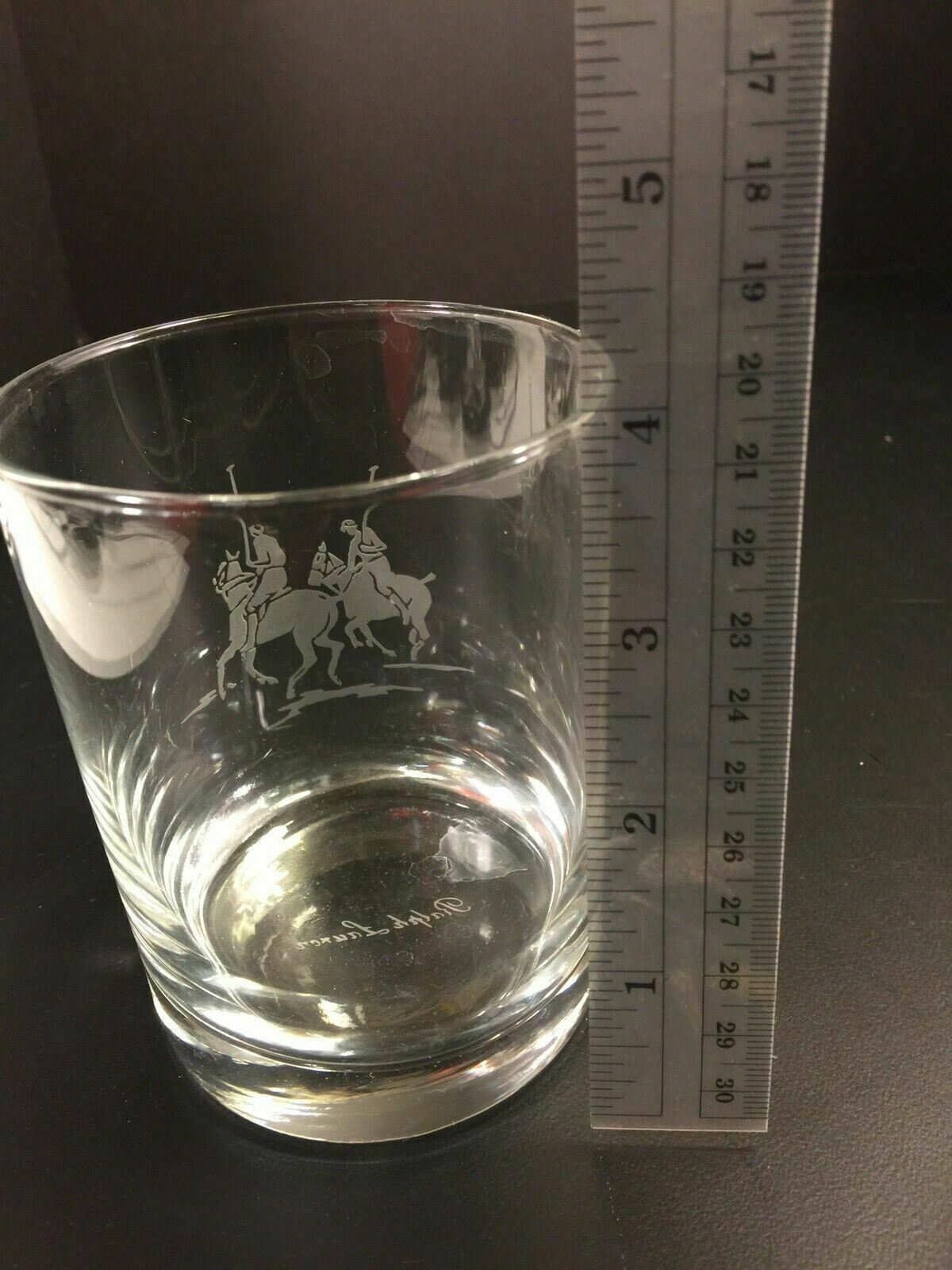 Polo Ralph Lauren Vintage Pony Tumblers Etched Old Fashioned Drinking