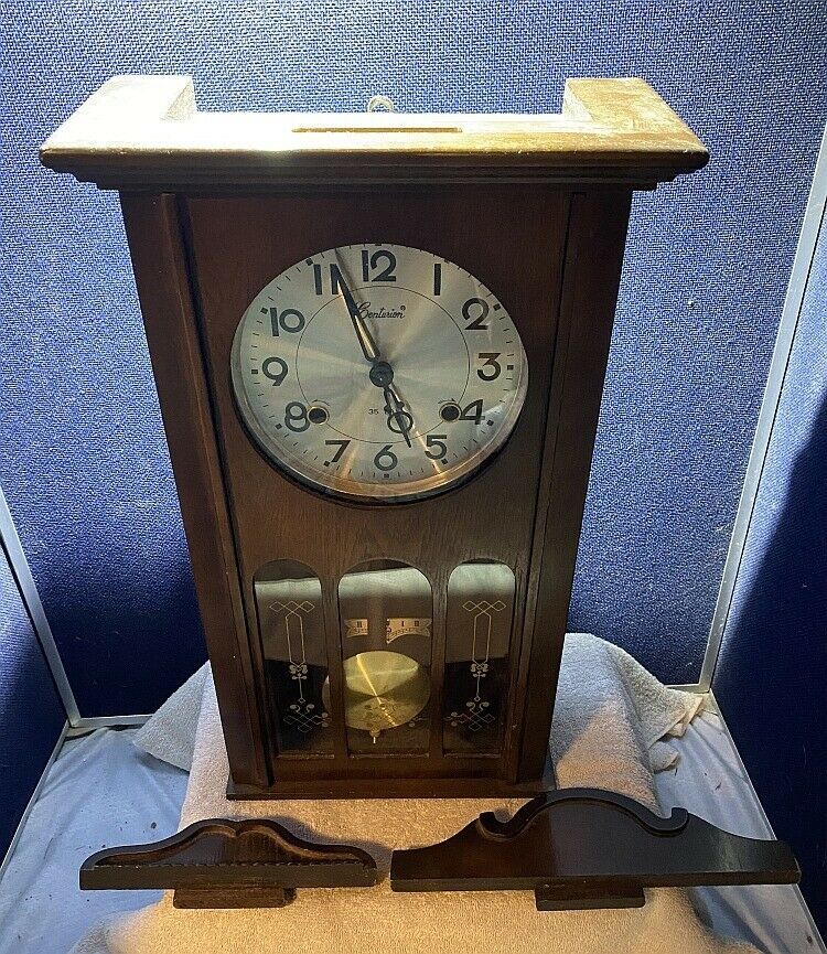 Dual Style Centurion 35 Day Key Wound Pendulum Wood Wall/Shelf Clock Wall