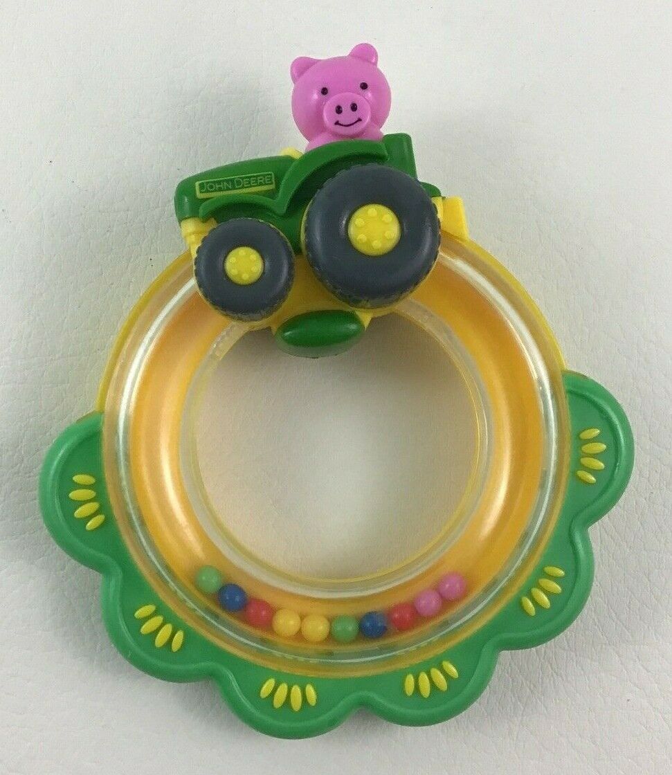 John Deere Baby Toys Rattle Rings Pig Tractor Tomy 3pc Lot ...