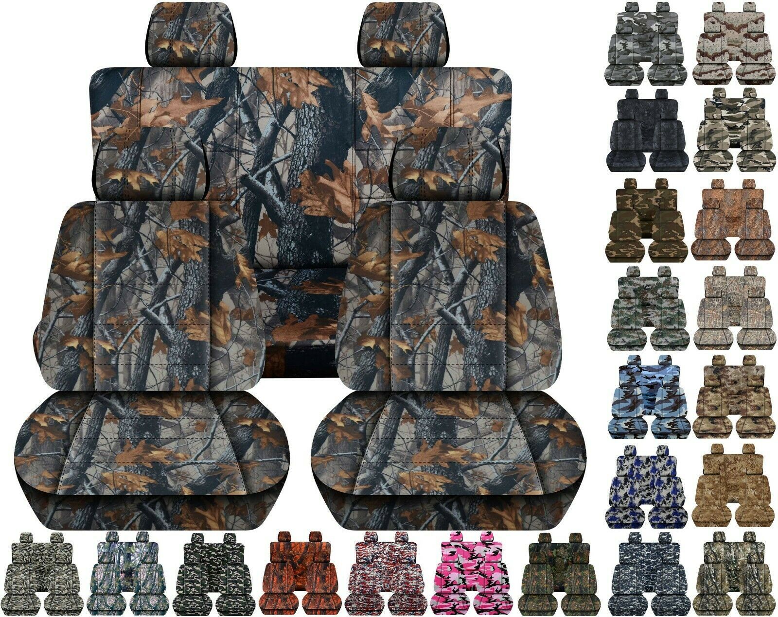 Front and Rear car seat covers Fits Jeep Wrangler JK 2007-2017  Camouflage