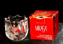 Milkasa Festive Poinsettia Votive Candle Holder AA19-1608  Vintage - $29.95