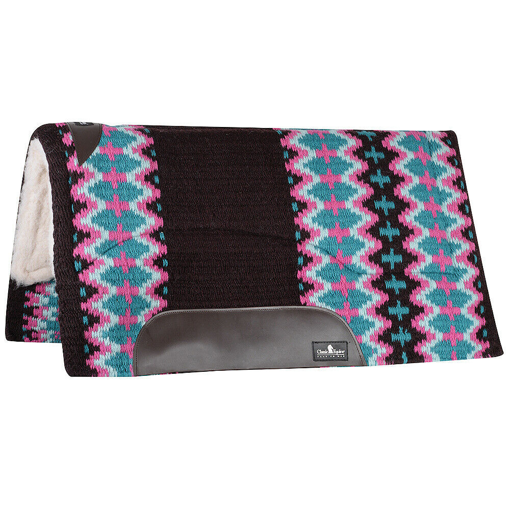 Classic Equine Sensorflex Saddle Pad Wool Top Straight 32X34 Chocolate