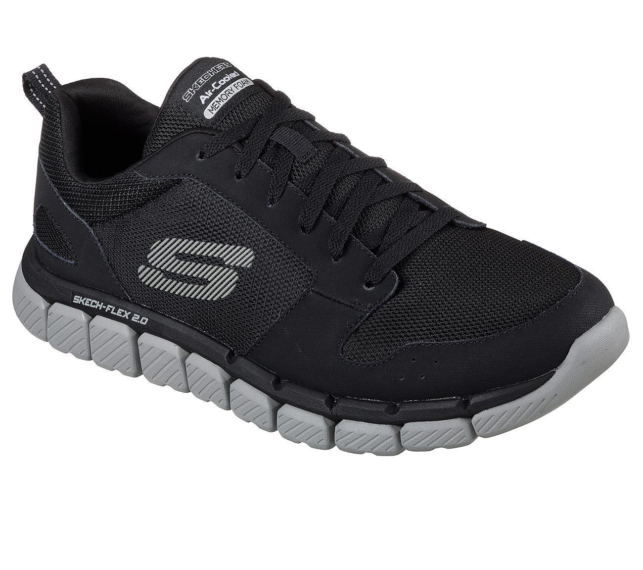 52618 Nero Grigio Skechers Scarpe Uomo Memory Foam Sportive Comode Run ...