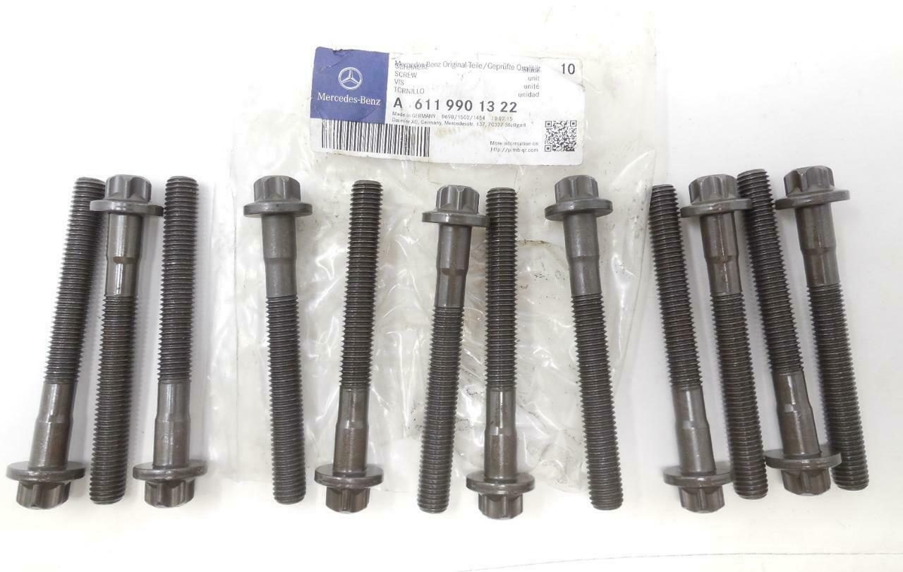 QTY 12 New OEM MERCEDES Engine Cylinder Head Bolts 6119901322 SHIPS ...