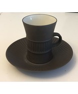 Dansk Denmark IHQ - Coffee Cup and Saucer - Flamestone Brown Fluted - $9.90