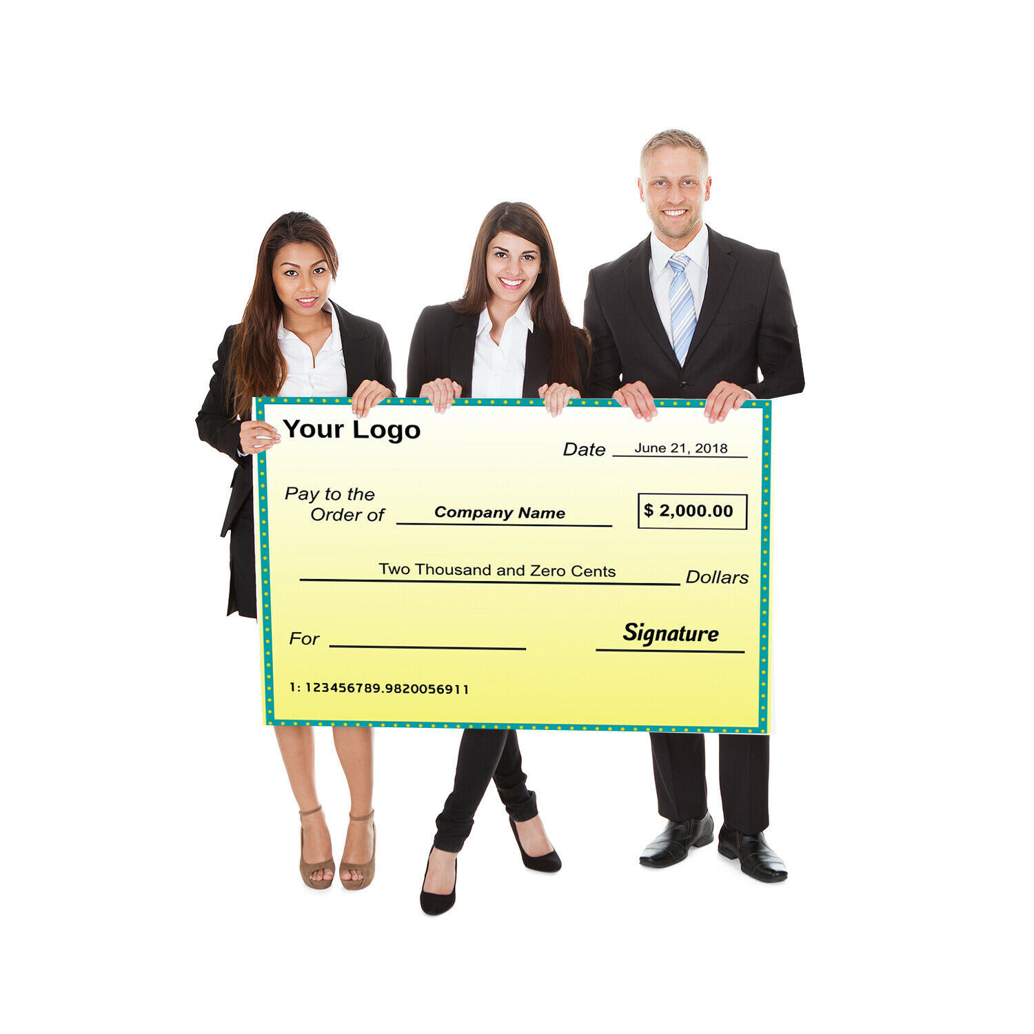 Giant Fake Award Presentation Check Personalized Large Novelty 