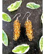 Natural Citrine Drops Gemstones Earrings, November Birthstone Jewelry  - $165.00