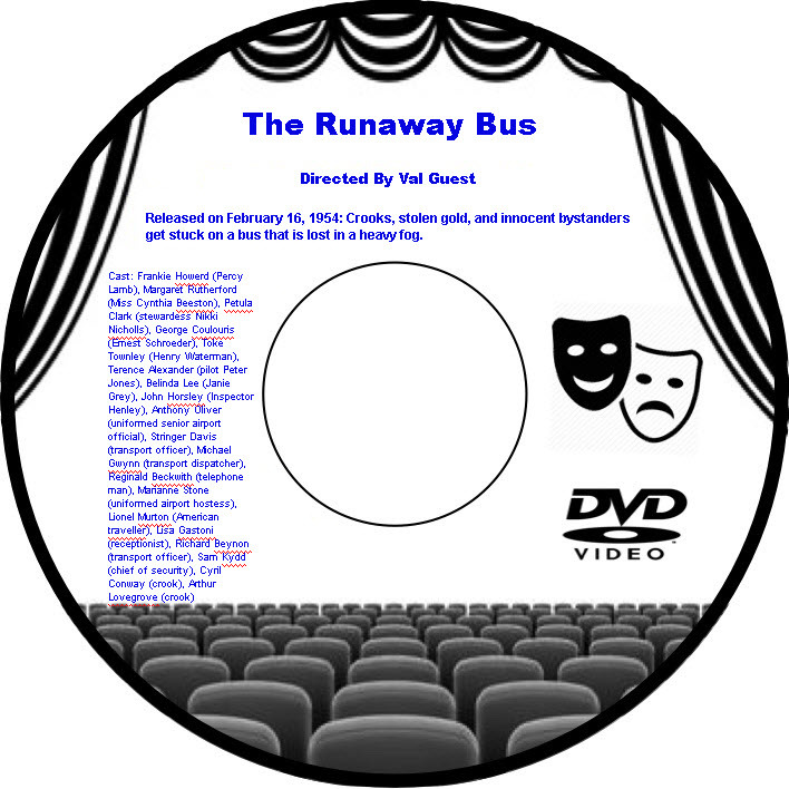 The Runaway Bus 1954 Crime Comedy Film DVD Frankie Howerd M Rutherford Val Guest