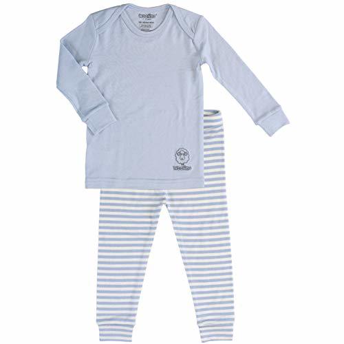 Woolino Long-Sleeve Merino Wool Pajamas, 2-3 Years, Blue - Sleepwear