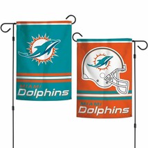 Miami Dolphins 2 Sided 12"x18" Garden Flag New & Officially Licensed - $12.55