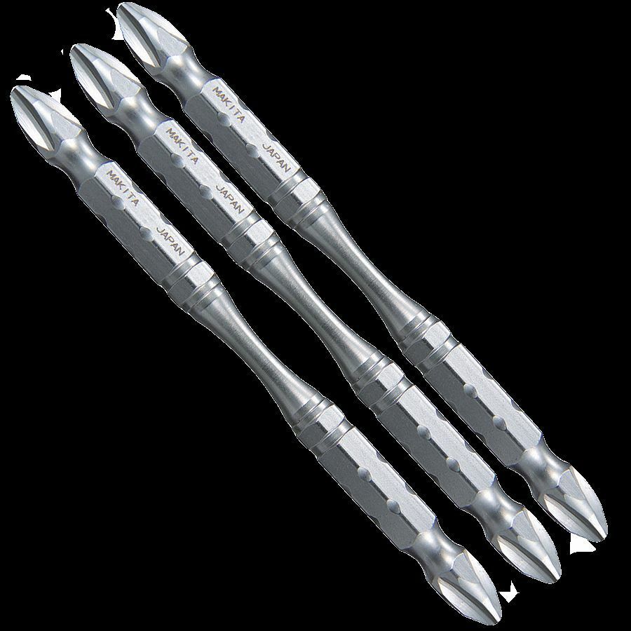 MAKITA B12326 PACK 3 TORSION IMPACT DRIVER SCREWDRIVER BIT PHILIPS 2 PH2 X85MM Bits, Chisels
