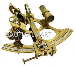 6'' Brass Astrolabe Sextant With Brown Wood Box By NauticalMart 