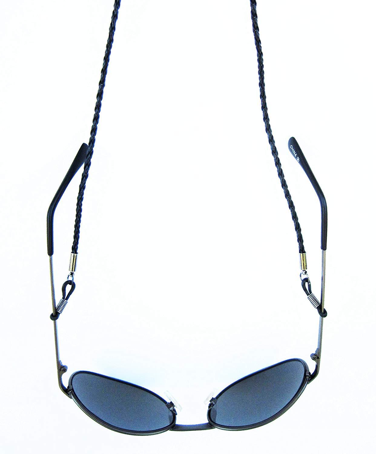 Leather Eyewear Retainer Sunglasses Holder Strap Unisex Black