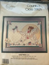 Golden Bee Counted Cross Stitch Kit LADY MIME 18" x 14" #60280 - $6.93
