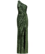 Badgley Mischka Womens Constellation Gown Green Long Maxi Sequined Dress... - $189.00