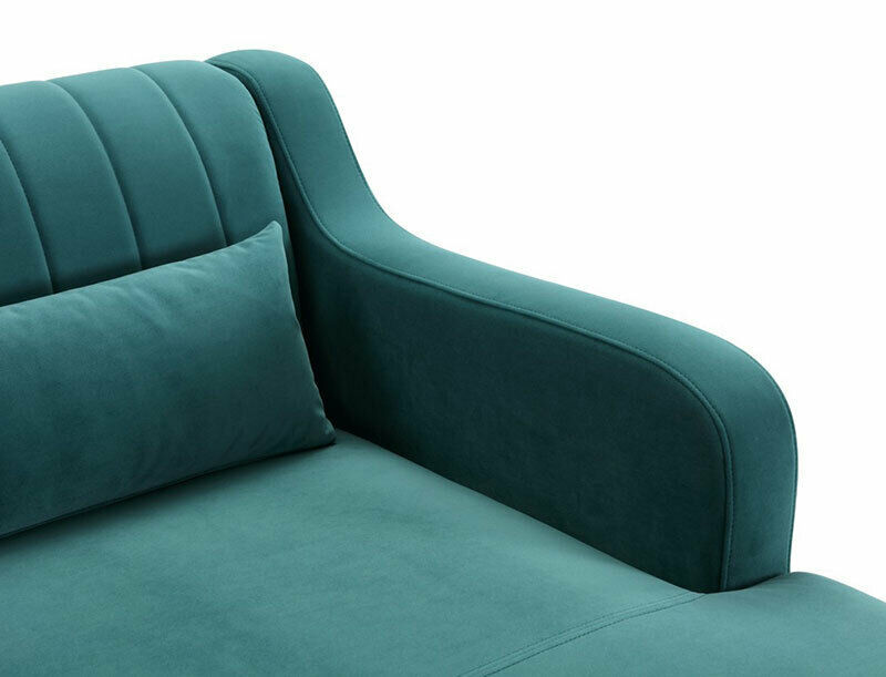 Modern Living Room Furniture Green Teal Velvet Sectional ...
