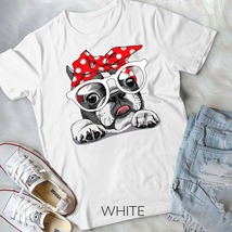 Cute French Bulldog Colorful Headband And Glasses T-Shirt Unisex T-shirt - $17.88+