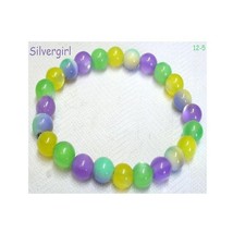 Green purple yellow jelly look acrylic fiber optic beaded stretch bracelet 2 thumb200