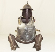 NauticalMart 17th Century Lobster Tail Helmet, Breast Plate Armor, Gauntlets