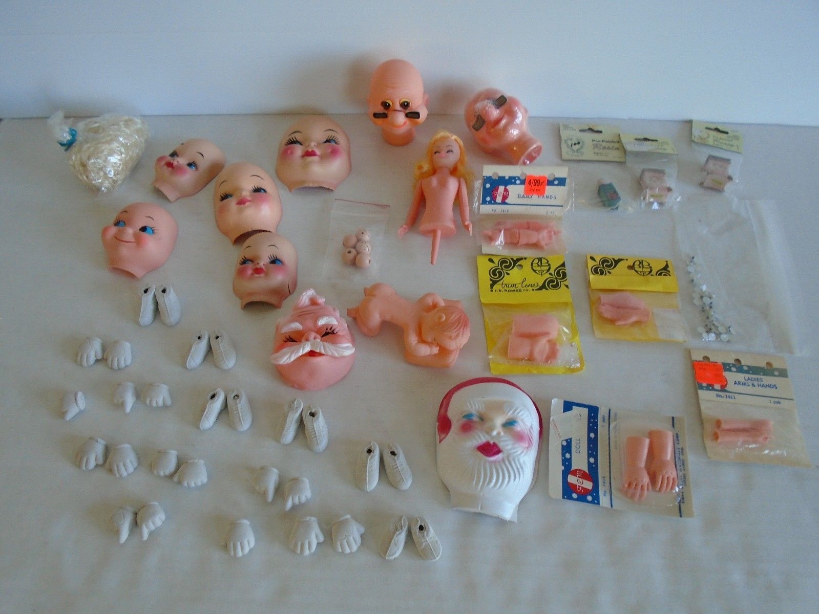 Primary image for Big Lot of New Vintage Doll Making Supplies Pre-painted Furniture Ship Fast