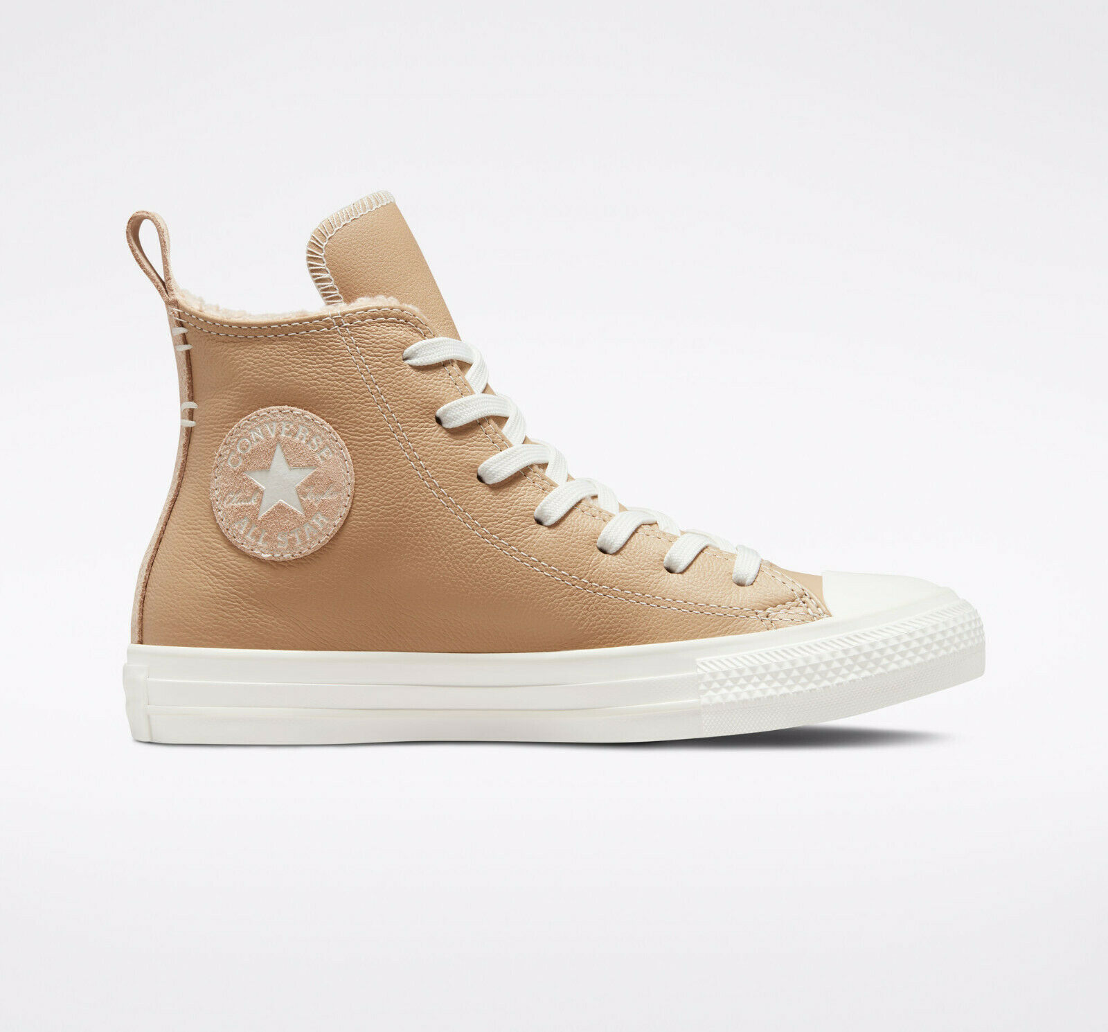Converse Womens Chuck Taylor All Star Cozy Tones Leather Shoes Tan