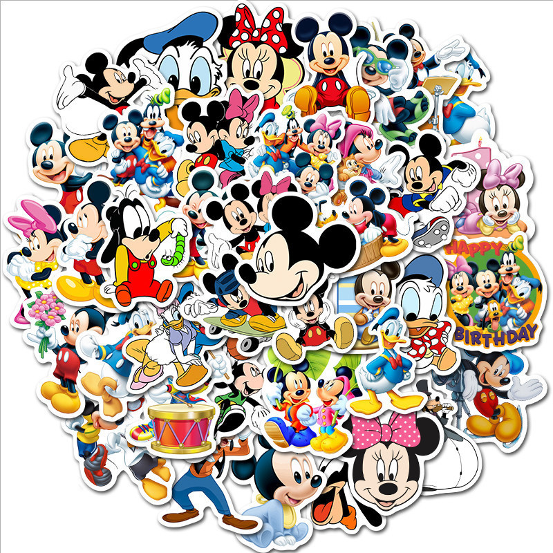 50Pcs Pokemon Spongebobs Stickers Aesthetic Cartoon Anime Sticker N-Mickey Mouse