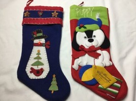 Prima Creations Christmas Stockings Set Of 2 Puppy And Snowman - $19.77