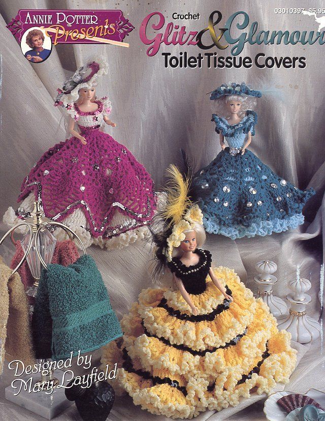 crochet barbie toilet paper cover