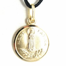 18K Yellow Gold Our Senora Lady Of Fatima, Virgin Mary Round Medal, Italy, 13 Mm - $317.22