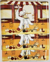 Set Of 3 Same Vinyl Non Clear Placemats, Fat Chef With Wine Tray, Gr - $15.83