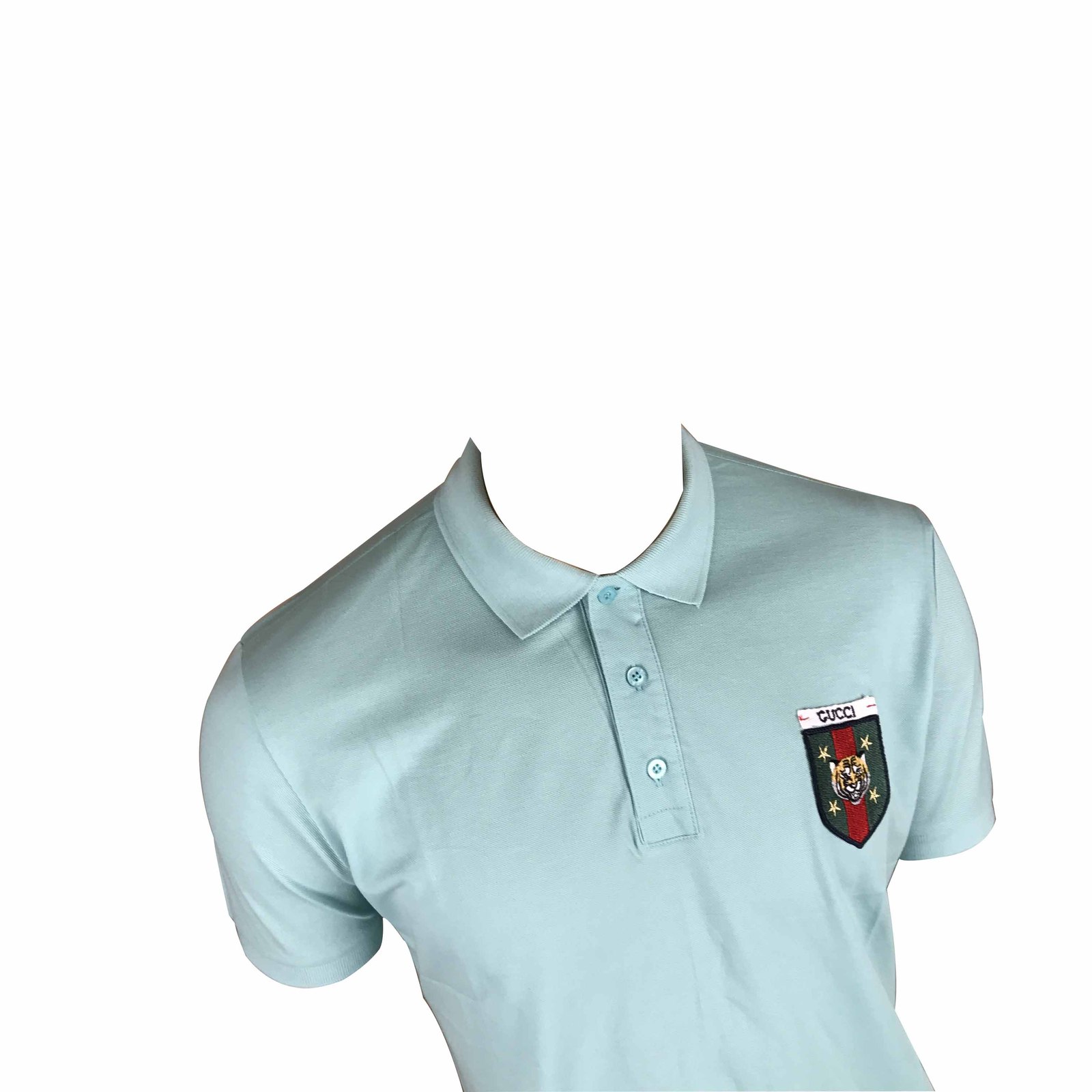 Image of Gucci T-Shirt, Web Crest Tiger, Blue, Sizes: All, Best Price, Fast Shipping !!!