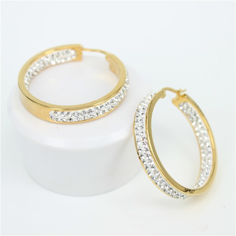 The new stainless steel jewelry classic fashion trend jewelry  gold color earrin