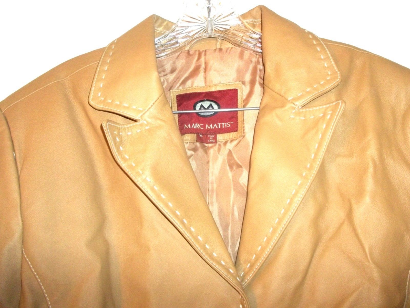 Marc Mattis Camel Brown Leather Coat 