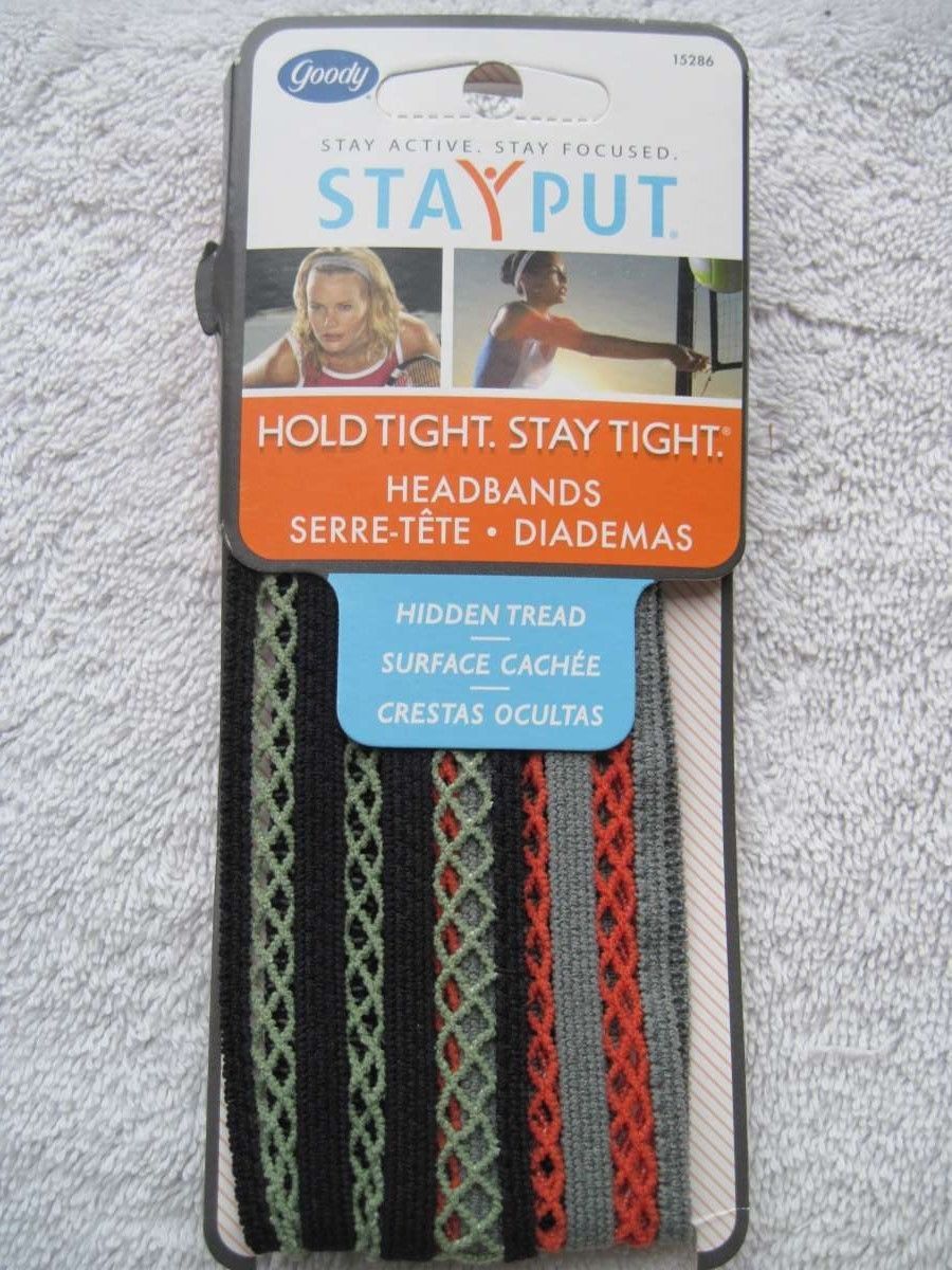 2 Goody Fabric Mesh Hidden Tread Stay Put Slide Proof Hold Head Band Secure Fit