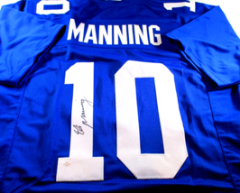 Eli Manning / Autographed New York Giants Blue Custom Football Jersey / COA - $199.50
