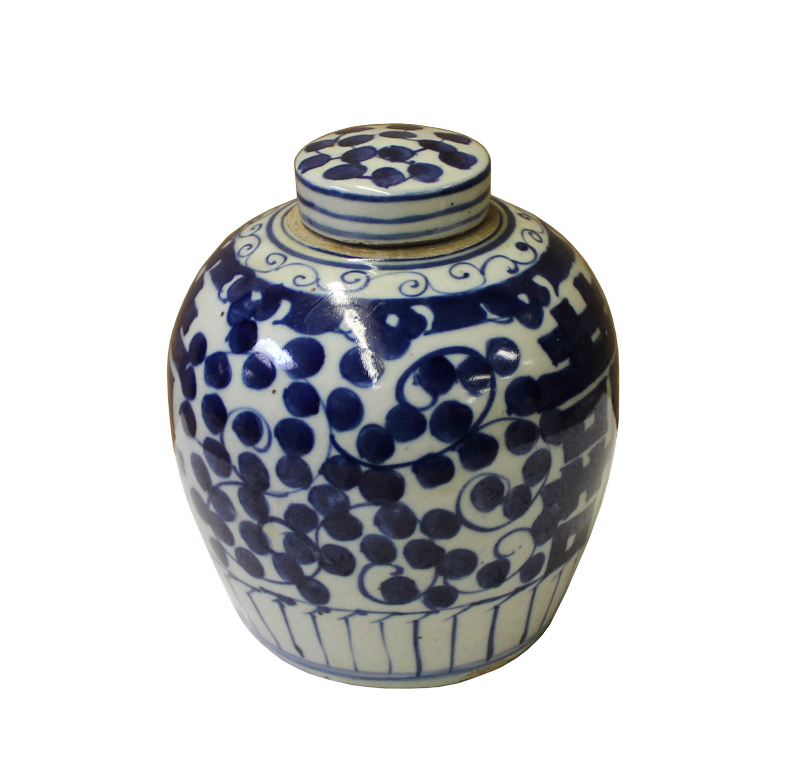 Chinese Oriental Small Blue White Porcelain Ginger Jar cs4433 