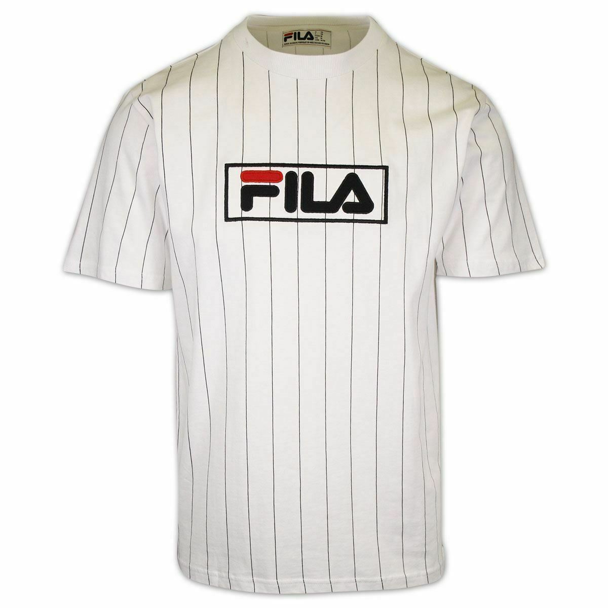 FILA Men's White Striped & Logo S/S T-Shirt (181)
