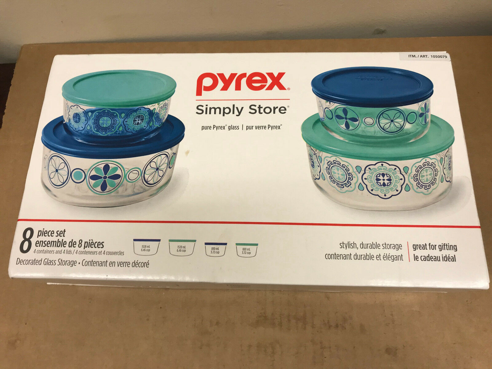 pyrex decorated food storage set