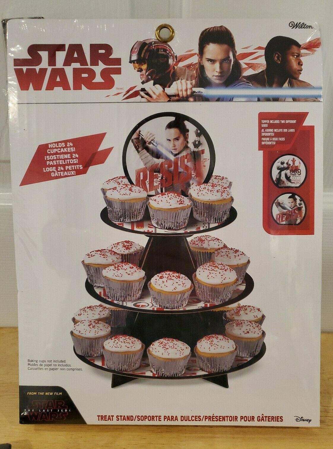 WILTON-3-Tier Cupcake/Treat  Stand: Star Wars The Last Jedi - Resist - NEW! - $9.74