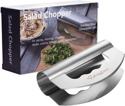 Double Blade Stainless Steel Salad Chopper and Herb Cutter with Protecti... - $44.00